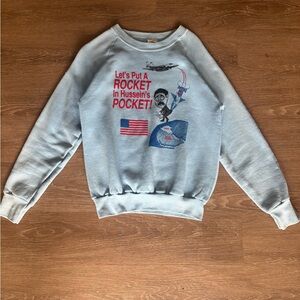 Fruit of the Loom Light Blue Graphic Crewneck Sweater